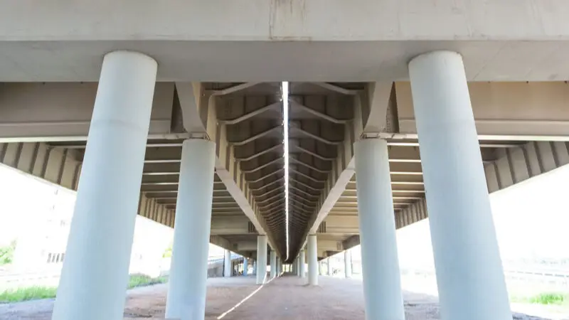 grp permanent formwork under a bridge